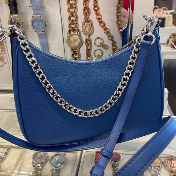 MICHAEL KORS Jet Set Lg Pebbled Convertible Crossbody Shoulder Pouchette XBODY - Picture 14 of 16